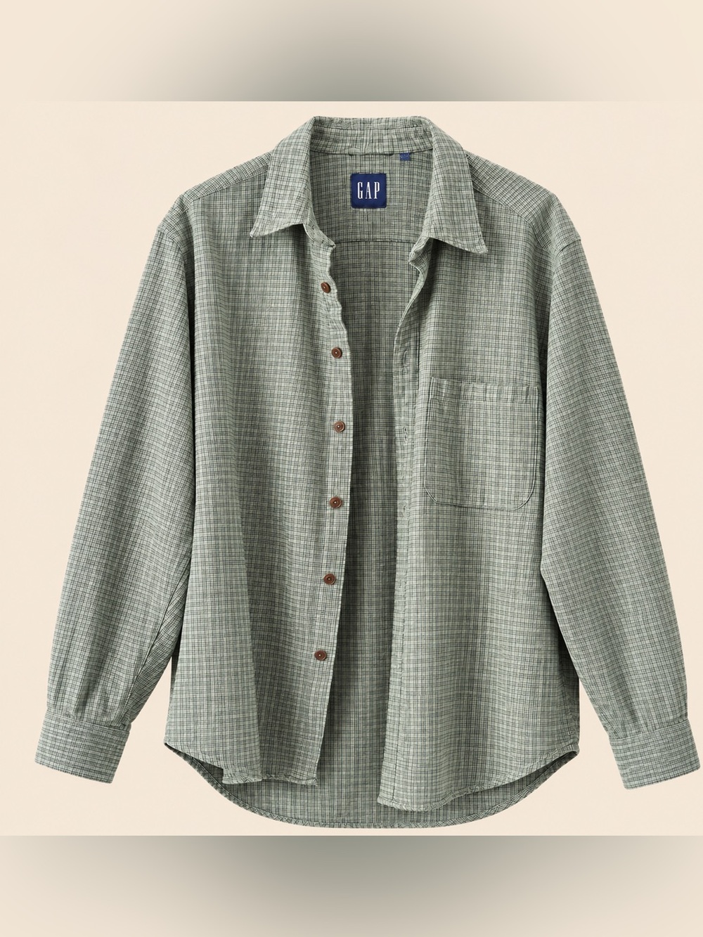 Indie Sleeze Grunge Green Gap Plaid Button Down XL